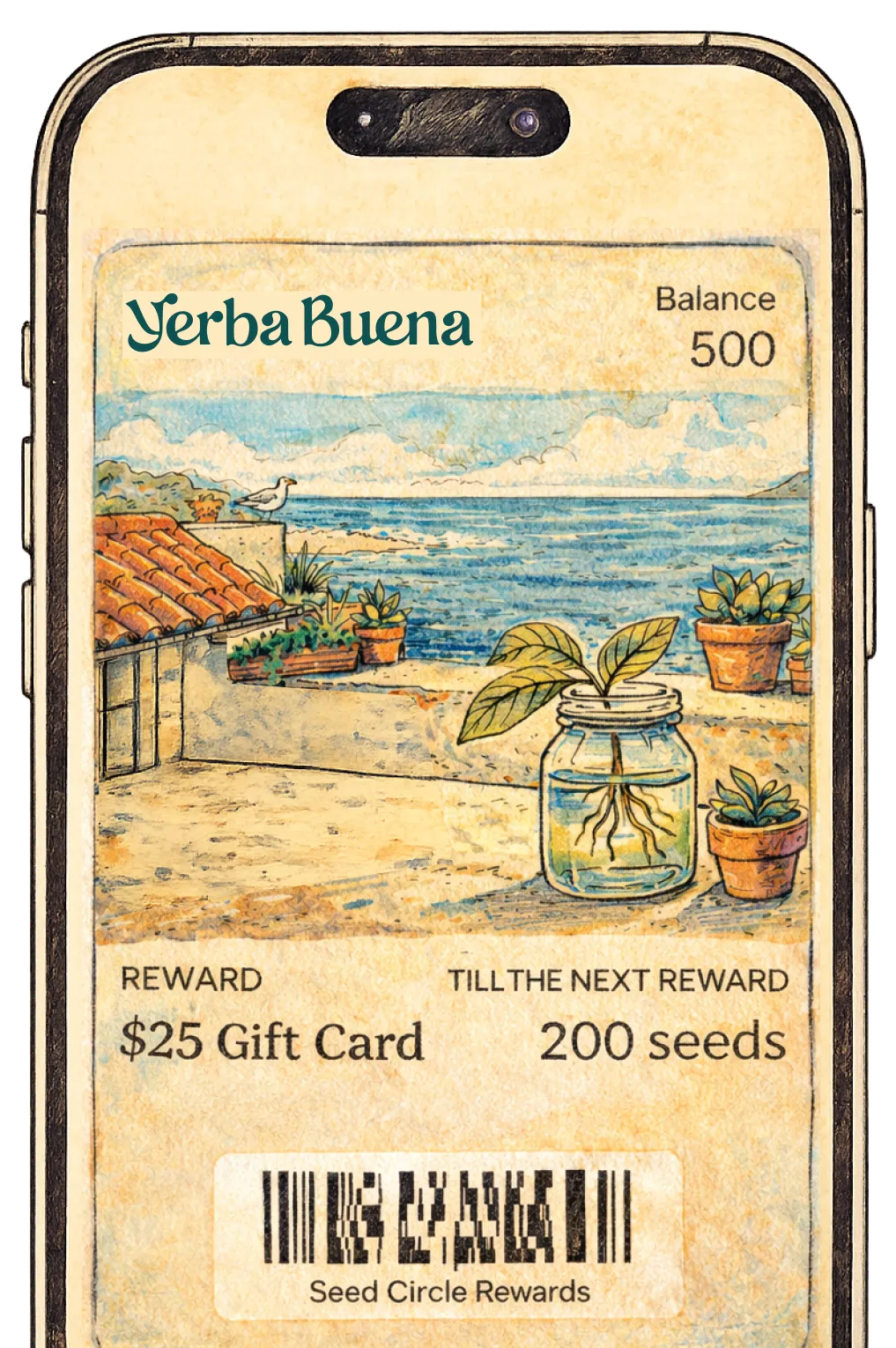 Yerba Buena Seed Circle Rewards illustration
