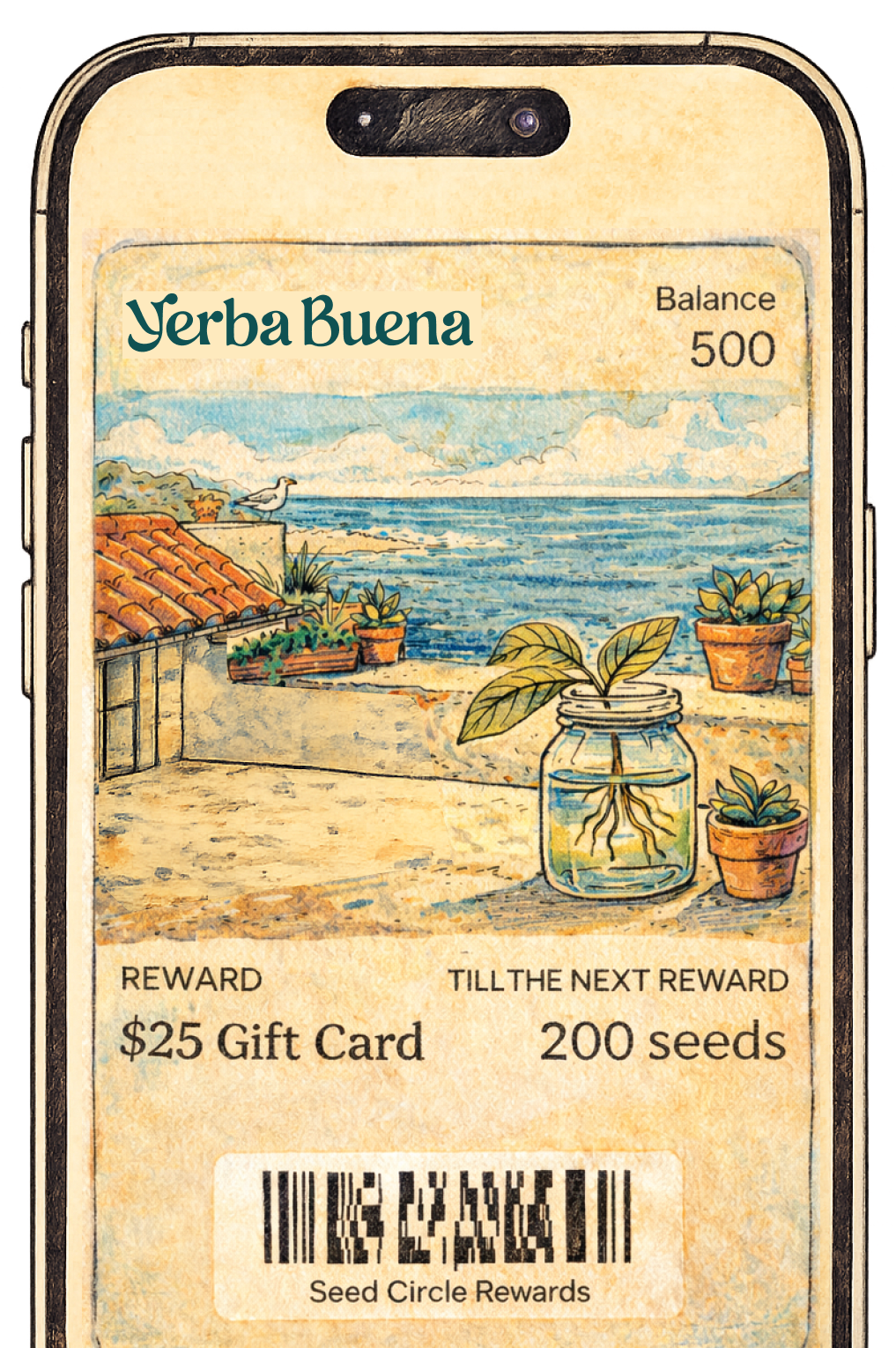 Yerba Buena Seed Circle Rewards illustration